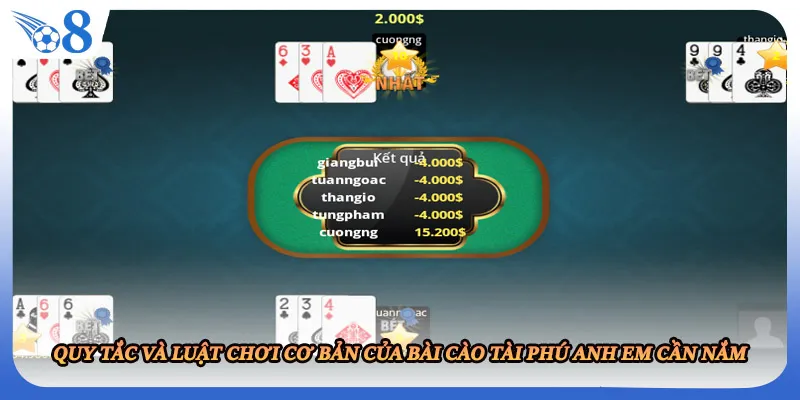 Quy tắc và luật chơi cơ bản của bài cào Tài Phú anh em cần nắm